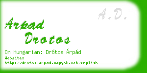 arpad drotos business card