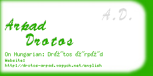 arpad drotos business card